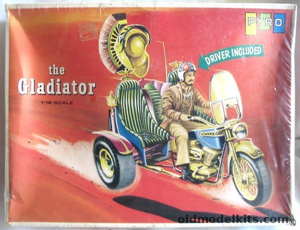 Pyro 1/16 The Gladiator - Wild Custom Three-Wheel Show Motorcycle, M175-300 plastic model kit